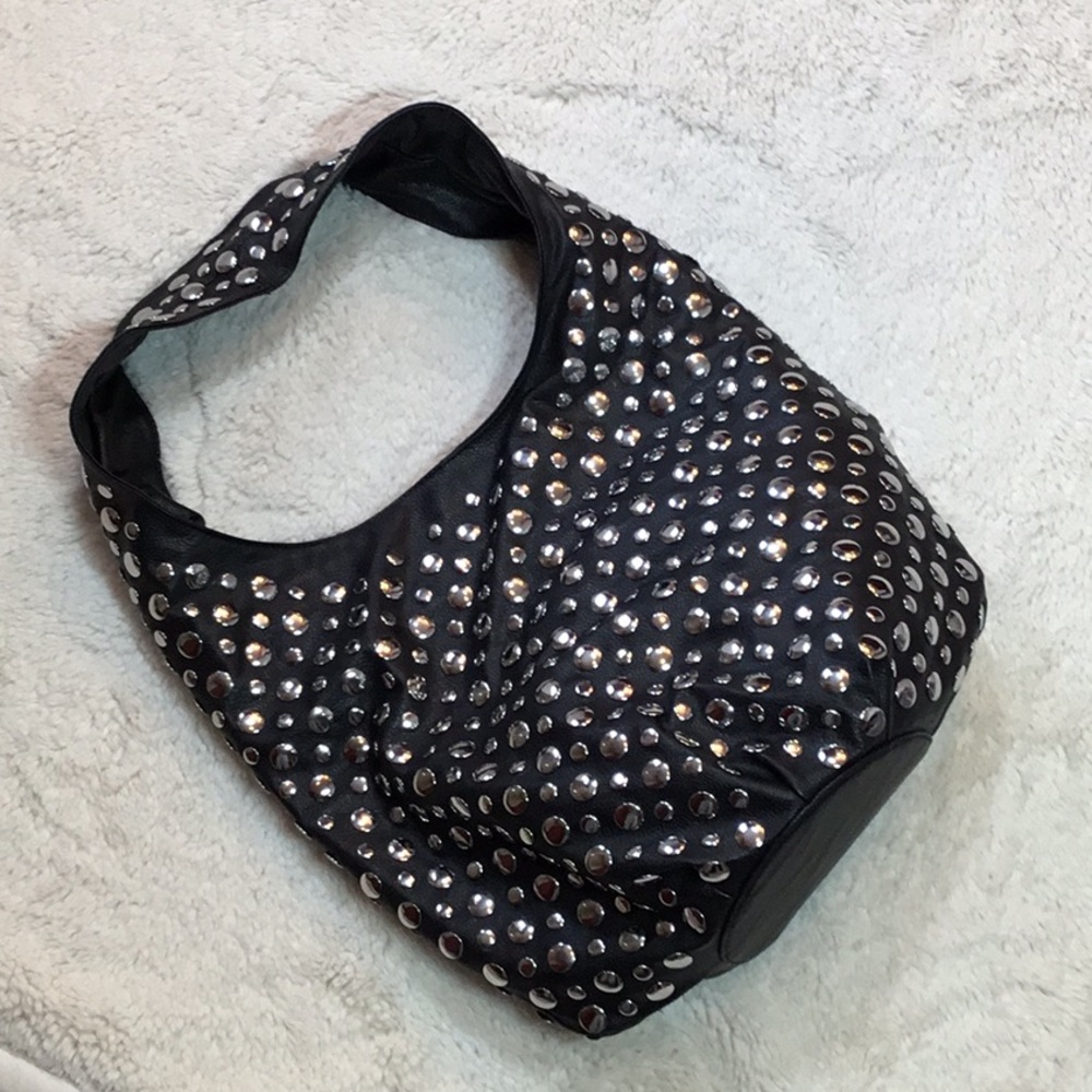 Beautiful and Fun Black Studded Bag by Lionel